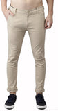 Slim Fit Men Green Trousers Cream