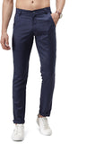 Slim Fit Men Green Trousers blue