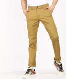 Slim Fit Men Khaki Trousers