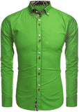 Men Solid Casual Brown Shirt Light Green