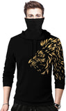 Printed Men Hooded Neck Red T-Shirt Black