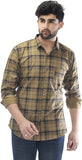 Men Checkered Casual Brown Shirt Brown