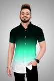 Men Dyed Casual Multicolor Shirt GREEN