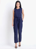 Solid Women Jumpsuit Blue